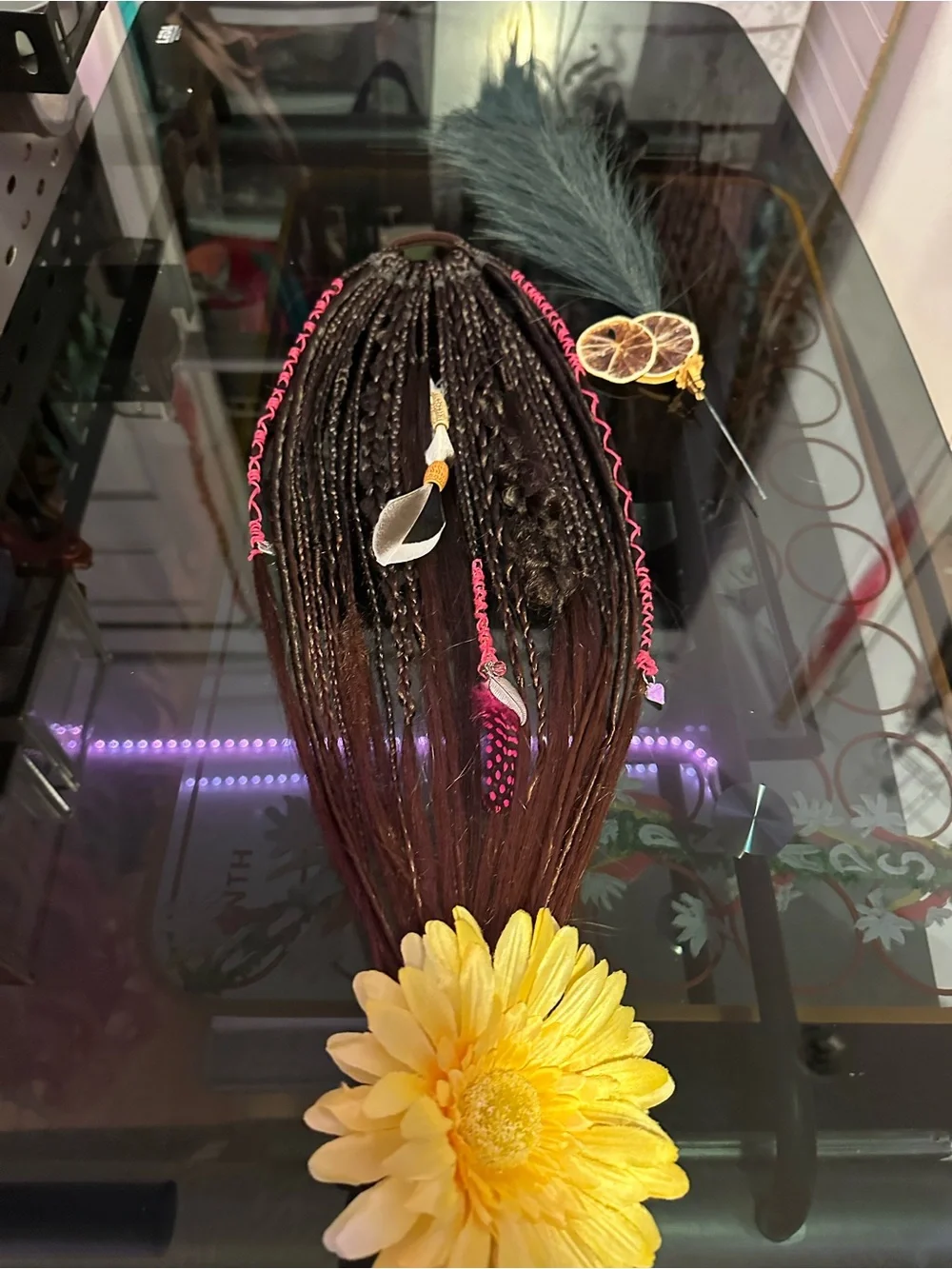 Boho Feather & Flower Hair Extension Accessory